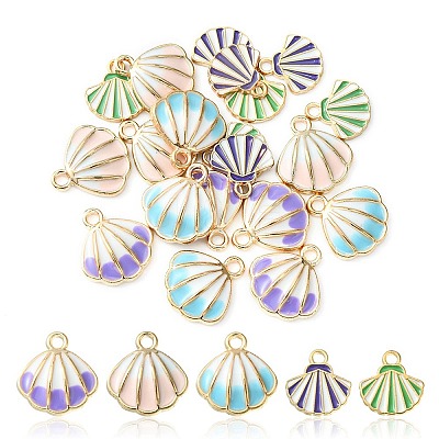 20Pcs 5 Styles Alloy Enamel Pendants ENAM-YW0003-03-1