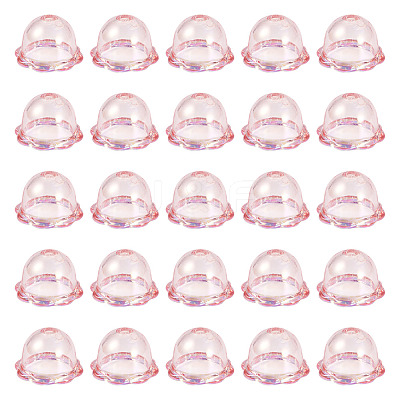 30Pcs UV Plating Acrylic Bead Caps PACR-TA0001-20C-1