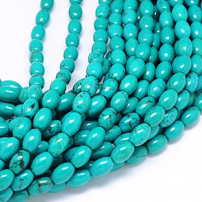 Natural Magnesite Oval Bead Strands TURQ-E022-13-12x8mm-1
