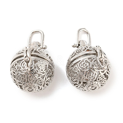 Filigree Round Brass Cage Pendants KK-D389-01P-A-1
