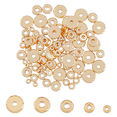 100Pcs 5 Style Brass Beads KK-FH0005-35G-1