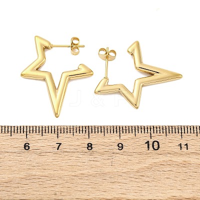 304 Stainless Steel Star Stud Earrings EJEW-B108-17G-1