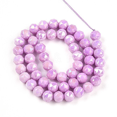 Anti-Tarnish Electroplate Glass Beads Strands GLAA-N010-8mm-10-1