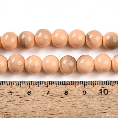 Baking Paint Glass Beads Strands DGLA-N013-10mm-07-1