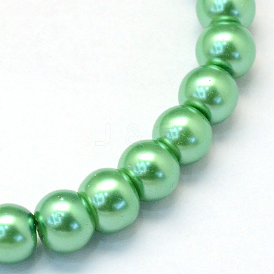 Baking Paint Pearlized Glass Pearl Round Bead Strands X-HY-Q003-6mm-69-1