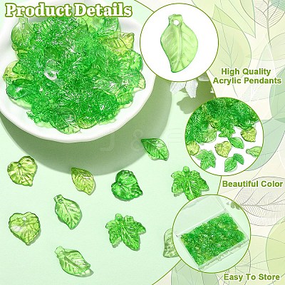 240Pcs 8 Styles Transparent Acrylic Pendants TACR-YW0003-52-1