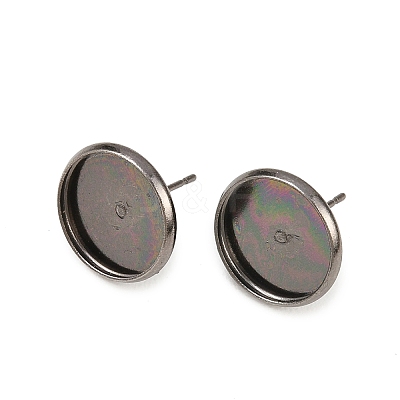 Gunmetal Metal Color Brass Ear Studs Settings X-IFIN-Q005-B-1