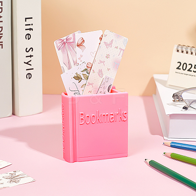 Plastic Book-shaped Bookmark Holder AJEW-WH0609-623A-1