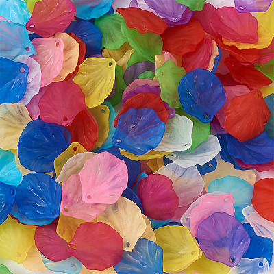 500Pcs 10 Colors Transparent Frosted Acrylic Pendants MACR-YS0001-03-1