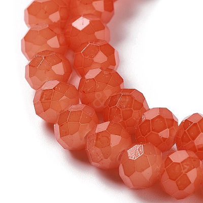 Baking Paint Imitation Jade Glass Bead Strands DGLA-A034-J8MM-A12-1