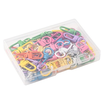 60Pcs 10 Colors Zinc Alloy Baking Paint Swivel Snap Hooks Clasps FIND-FS0005-10-1