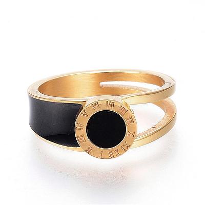 304 Stainless Steel Finger Rings RJEW-G081-41G-1
