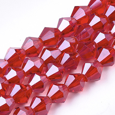 Electroplate Glass Beads Strands EGLA-Q118-6mm-A07-1