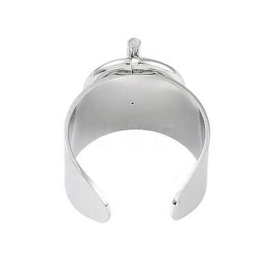 Non-Tarnish 304 Stainless Steel Circular & Rod-shaped Open Cuff Rings RJEW-C095-01P-1