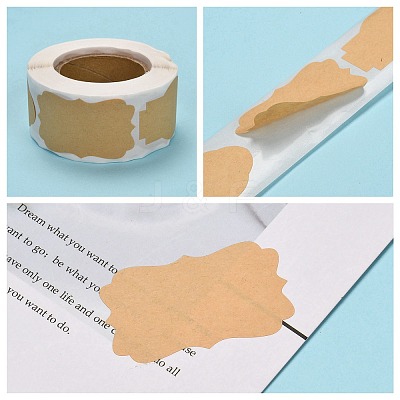 Self Adhesive Kraft Paper Label Tag Stickers DIY-WH0148-19-1