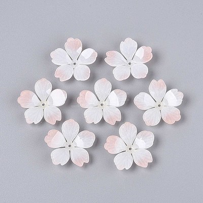 Flower Acrylic Bead Caps X-SACR-T017-51B-1