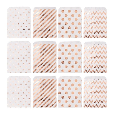 100Pcs 4 Patterns Eco-Friendly Kraft Paper Bags CARB-LS0001-02B-1