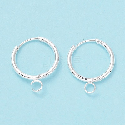 201 Stainless Steel Huggie Hoop Earring Findings STAS-P283-01P-S-1