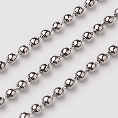 Non-Tarnish 3.28 Feet 304 Stainless Steel Ball Chains X-CHS-A002B-1.5mm-1