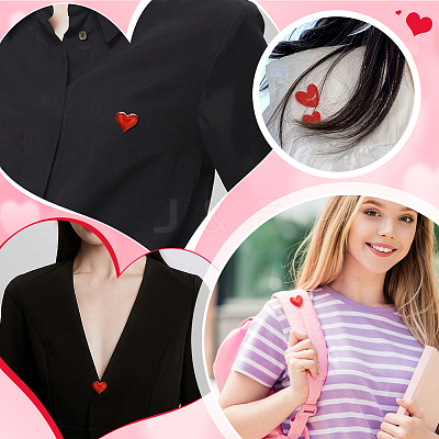 20Pcs Resin Heart Badge for Backpack Clothes HEAR-PH0001-02B-1