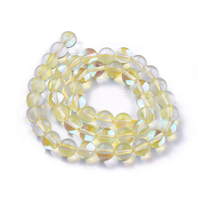 Synthetic Moonstone Beads Strands G-F143-8mm-13-1