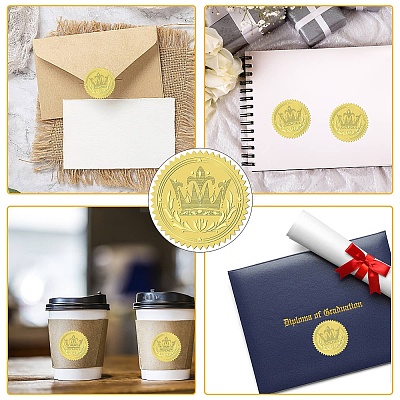 34 Sheets Self Adhesive Gold Foil Embossed Stickers DIY-WH0509-016-1