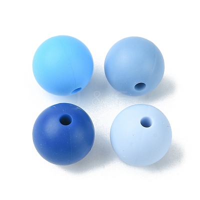 Round Food Grade Eco-Friendly Silicone Focal Beads SIL-F003-01B-1