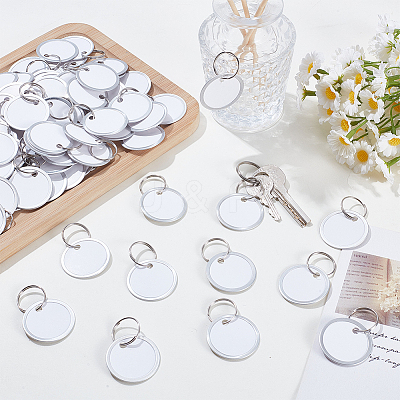 Aluminum & Paper Hanging Price Tags with Rings DIY-SP0007-89B-1