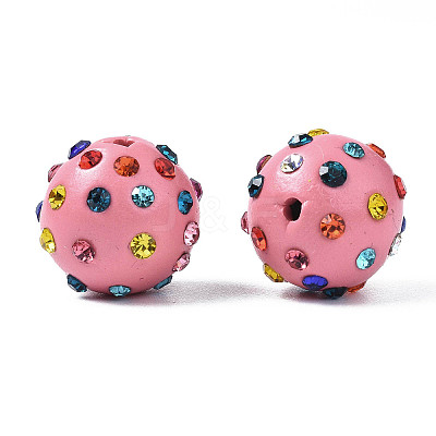 Polymer Clay Rhinestone Beads RB-T017-31B-1