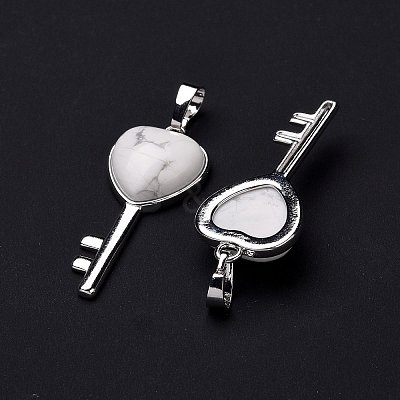 Natural Howlite Pendants G-I321-06P-20-1