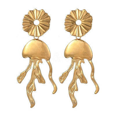 304 Stainless Steel Stud Dangle Earrings for Women EJEW-JE07475-02-1