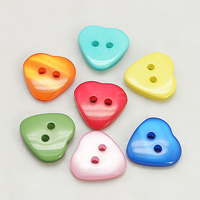 Resin Buttons RESI-D032-13x12mm-M-1