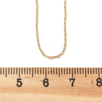 Ion Plating(IP) 304 Stainless Steel Cable Chain Necklaces NJEW-P248-01G-1