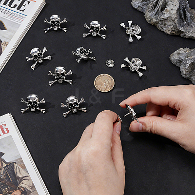 10Pcs Halloween Alloy Lapel Pin Backs for Backpack Clothes JEWB-UN0002-69B-1
