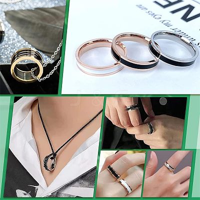 12Pcs Stainless Steel Grooved Finger Ring Settings STAS-UN0038-94D-1