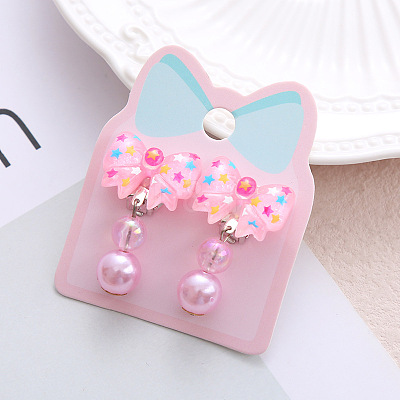 Alloy Plastic Clip-on Earrings for Kid WG21FF0-03-1