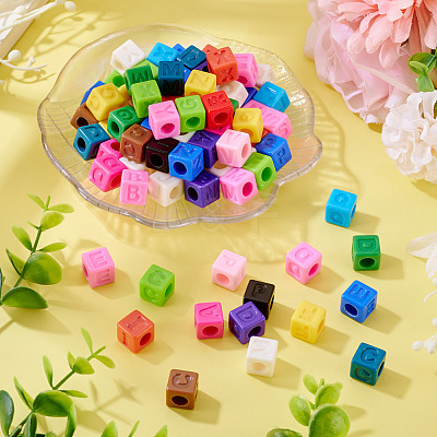 150Pcs Opaque Acrylic European Beads SACR-TA0001-59B-1