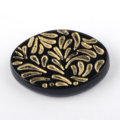 Oval Plating Acrylic Beads X-PACR-Q102-52B-1