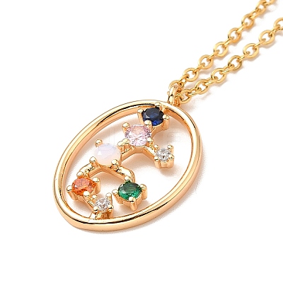 Colorful Cubic Zirconia Constellation Pendant Necklace LS-NJEW-H166-01I-1