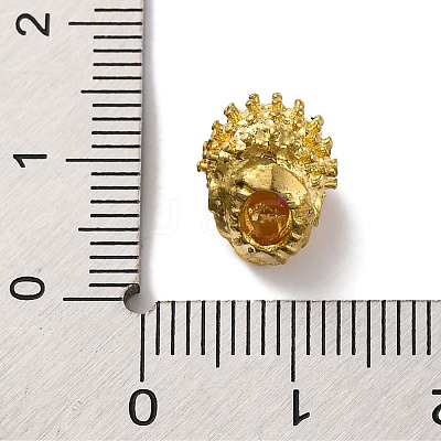 Skull Shape Rack Plating Brass with Cubic Zirconia Beads KK-S406-16G-1