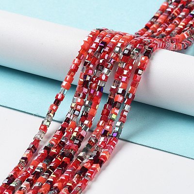 Gradient Color Electroplate Glass Bead Strands GLAA-E042-05-B09-1