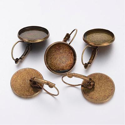 Brass Leverback Earring Settings KK-H024-AB-1