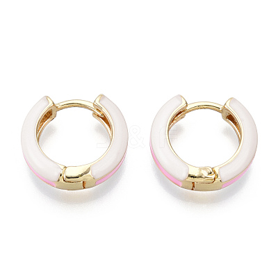 Brass Huggie Hoop Earrings EJEW-S209-07E-1