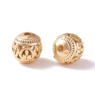 Brass Hollow Round Beads KK-P226-31CG-1