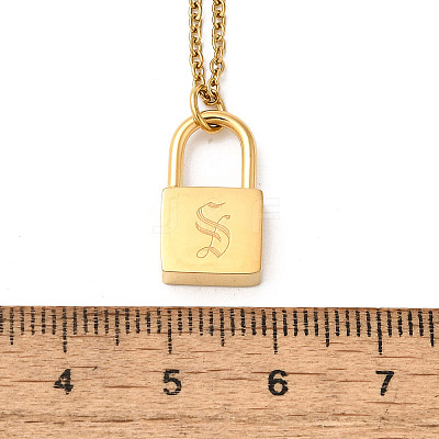 304 Stainless Steel Rolo Chain Pendant Necklaces NJEW-S444-01G-19-1
