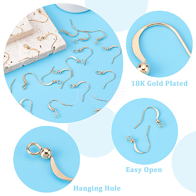 100Pcs Long-Lasting Plated Brass French Earring Hooks KK-CN0001-80-1