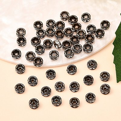 Brass Rhinestone Spacer Beads RB-A014-Z5mm-01B-1