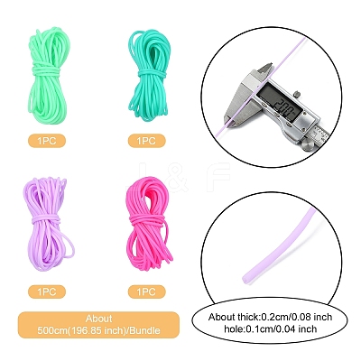 20M 4 Colors Hollow Pipe PVC Tubular Synthetic Rubber Cord RCOR-YW0001-06C-1