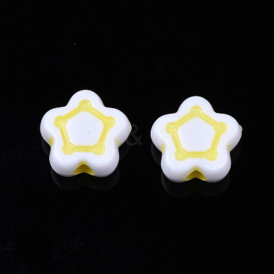 Opaque White Acrylic Beads MACR-N012-04-1