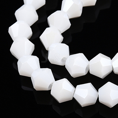 Opaque Solid Color Electroplate Glass Beads Strands EGLA-A039-P6mm-A15-1